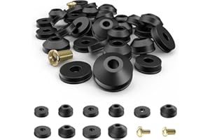 BZKSER 58 Piezas Juego de Arandelas de Grifo- 28 Piezas Arandelas de Goma Planas para Grifos 24 Piezas Arandelas Biseladas con 6 Tornillos,para Reparación de Grifos Arandelas de Goma Anillo para Bañ