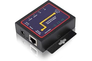 Oumij Single Serial Server Converter Kleine Größe Schwarzer RJ45 zu RS232 Single Serial Server Steckbarer RS-232/485/422-zu-TCP/IP-Konverter 100-240V(EU)