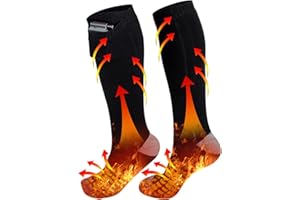 DUKUSEEK Electric Heated Socks, Battery Powered Heating Socks for Chronically Cold Feet Motorcycle Hunting Camping Hiking Climbing Ice Fishing Skiing Neuropathy Diabetic, Men Women