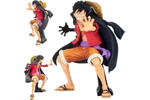 FISAPBXC OnePiece Figurine,OnePiece Luffy Anime Figure Modèle PVC Action Statue Décoration de Collection D'anime Jouets pour Enfants Thème Anime Ornements pour Chambres Coucher Salons Maisons (19cm)