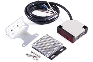 Belissy Interruptor fotoeléctrico - Interruptor de Sensor fotoeléctrico de reflexión especular AC 90-250V 3A E3JK-R4M1, La Distancia De Detección Es De hasta 4 M