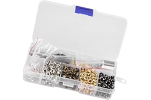 SRLIYA Juego de Arandelas y Ojales de 3 Mm con 3 Herramientas para Hacer a Mano, Perfecto para Proyectos de Bricolaje, 420 Juegos (3mm*420 juegos)