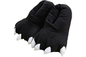 unlockgift Zapatillas de estar por casa para otoño e invierno, peluche, disfraz de pata, garra, zapatos para hombres, mujeres, niños, cosplay, tigre, dinosaurio, oso, panda, disfraz