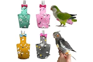 AUsagg Papageien-Windel mit Fliege, niedlich, bunt, Obst, Blumenmuster, große Kleidung, Anzug für Nymphensittiche, Tauben, Z4T6, mittelgroße Vögel, Flug war klein