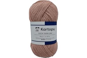 H&W VERTRIEB Sockenwolle 4 fädig uni/Farbauswahl 100gr einfarbige Strumpfwolle / 420m LL – 100gr / filzfrei/Ökotexzertifiziert (beige)