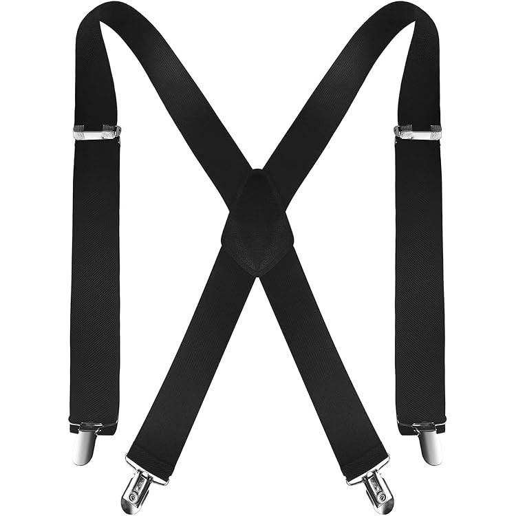 Bretelles Homme Travail Réglables – 2,5 Cm Larges, élastiques, Avec 4 Clips Solides (confort Et Maintien)
