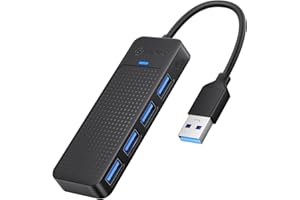 PHIXERO USB 3.0 Hub, 4-Port USB Hub USB Verteiler mit Super Geschwindigkeit 5Gbps (0.5ft)