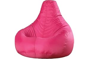 Bean Bag Bazaar Recliner Gaming Bean Bag Chair, Pink, Large Indoor Outdoor Bean Bags, Lounge or Garden, Big Adult Gaming Bean Bag Chairs with Filling Included