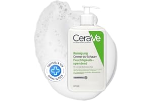 ‎CERAVE CeraVe Creme-zu-Schaum Reinigung, Feuchtigkeitsspendende Reinigungscreme, Für normale bis trockene Haut, Entfernt Schmutz und Make-up, Mit Hyaluron und Ceramiden