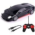 Wembley RC Car High Speed Mini 1:24 Scale USB Rechargeable Remote Control Car for Kids | Racing Car (Black & Red)