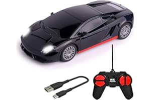 Wembley RC Car High Speed Mini 1:24 Scale USB Rechargeable Remote Control Car for Kids | Racing Car (Black & Red)