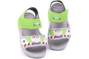 Disney Toy Story Buzz Lightyear sandały dla dzieci i małych dzieci, dla chłopców i dziewczynek, suwak superbohatera z paskiem podpierającym, zielono-szare buty letnie