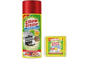 TOPEST Elbow Grease Oven & Grill Heavy Duty Cleaner Spray (1X 400 ML)- Powerful Oven & Grill Deep Cleaner - with 1 Pack Elbow Grease Power Cloth