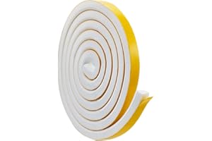 SHSMPXOY Nastro Autoadesivo in Schiuma Guarnizione Finestra Adesiva Isolamento Acustico Porta Striscia di Schiuma per Anti Freddo, Isolamento Acustico, Anti-Collisione (Bianco:12x12x2:1PCS)