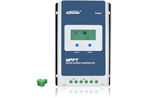 EPEVER MPPT Solar Charge Controller 10A 12V 24V Auto Common Negative Grounding LCD Display Solar Panel Charger Regulator for Gel Flooded Sealed LiFePO4 Lithium (Tracer1206AN-G3)