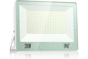 VRTOGTHE 200W Projecteur Exterieur LED - 20000LM Spot LED Extérieur avec LED Transformateur Et Étanche IP67, 7000K Blanc Froid Eclairage Exterieur pour Usine, Cour, Stade, Garage