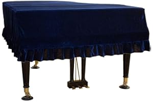 Cutfouwe Piano Keyboard Staubschutz,Klavier Abdeckung Grand Piano Abdeckung Mit Gefalteter Saum Bequeme Weiche Verdicken Staubschutz Abdeckung Für Flügel Klavier,Dunkelblau,170~180cm