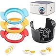 Tepengdie Egg Slicer with 3 Cutters Multipurpose 3 in 1 Multi Tool Cut Wedge Slice for Boiled Eggs Fruit Mushroom Tomatoes with Stainless Steel Blades and Non Slip Base Dishwasher Safe