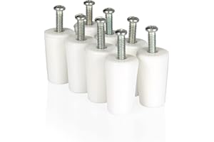 AVOSDIM.COM STORES, RIDEAUX, MOUSTIQUAIRES Topes, cónicos, blancos, de 40 mm, para persiana y postigo, con arandela y tornillos, lote de 8 unidades