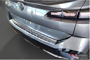 Avisa Protection de seuil arrière INOX Compatible avec Peugeot 308 III SW 2021- 'Ribs', Argent