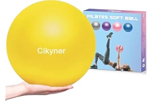 Cikyner Palla da ginnastica piccola, 23-25 cm, con cannuccia gonfiabile, per pilates, yoga, allenamento completo del corpo, miglioramento dell'equilibrio a casa in palestra e in ufficio