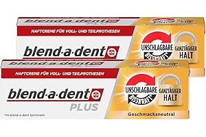2x 40g blend-a-dent PLUS Premium Haftcreme - Geschmacksneutral - Duokraft