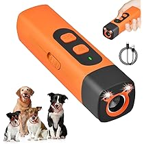 HItianya Anti-Bell Ultraschall Gerät Für Hunde - 3 Stufen Mit Taschenlampe Orange