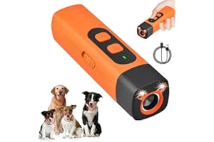 RIRIDAMAI Anti Bell Gerät Hunde, Ultraschall Hundeabwehr, Wiederaufladbar Antibell Ultraschall Gerät mit 3 Einstellbaren Frequenzen LED-Taschenlampe für Kleine Große Hunde Innen Außenbereich Hund