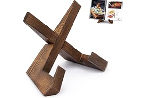 KIRZAX Porta Ricette Cucina,Leggio per Libri in Legno, Leggio da Tavolo per Libri,Supporto per Libro Legno Vintage,Stand di Ricette, Elegante Supporto per Ricette per le Tue Creazioni Culinarie