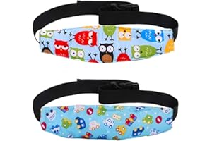 ZYNQACC 2PCS Baby Car Seat Head Support,Toddler Safety Car Seat Sleep Nap Aid Positioner Strap Belt Neck Protection Belt for Children and Kids(Pink, Blue) (Blue)