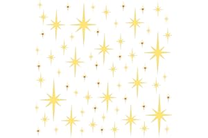 YUXIANLB 92 Pcs Gold Star Wall Decals Mirror Stickers for Walls, Removable 3D Acrylic Mirror Wall Stickers for Living Room, Sparkle Star Decals for Wall Home Bedroom Decor- 5 Sizes