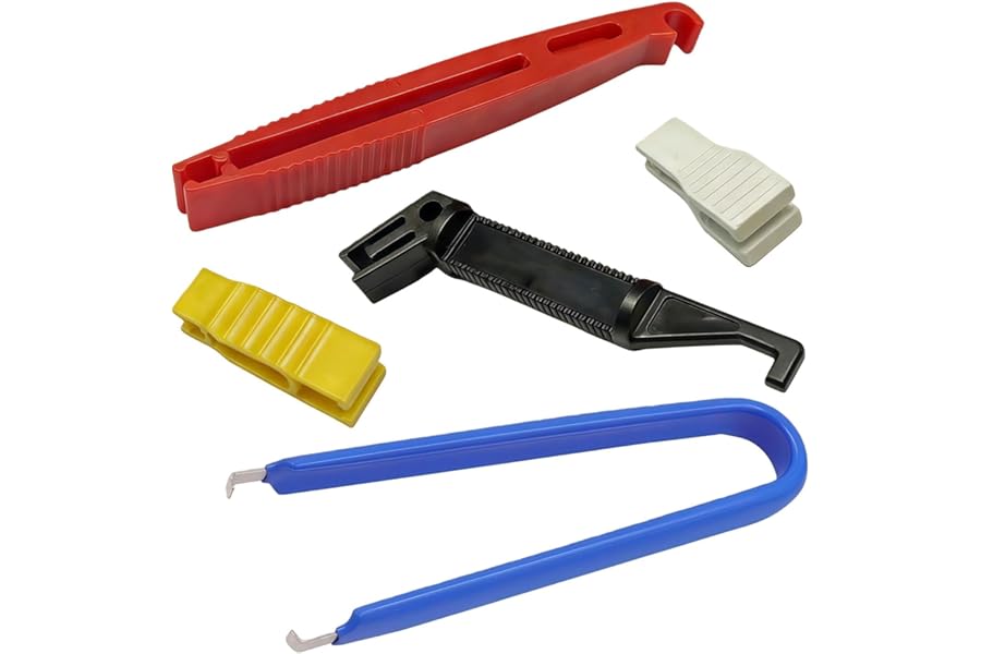 Automotive Fuse Puller Tool Set – Plastic Fuse Removal Tools for Car, Motorcycle, Truck Fuses for Easy Fuse Replacement (Red, Black, Yellow, White, Blue)