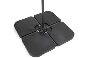 CHRISTOW Cantilever Banana Parasol Base 80kg, Garden Umbrella Weight, Sand Or Water Filled, 4 Piece, Heavy Duty, Weather Resistant