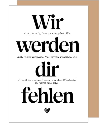Wir Werden Dich Vermissen Karte Zum Ausdrucken Abschiedskarte Basteln