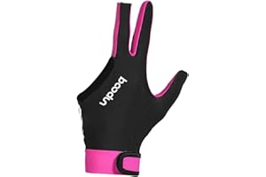 FOXCUP Easnea Guanto da biliardo 1 PC Snooker Stecca Guanti da piscina Mano Sinistra Aperta 3 Dito Spandex Guanto Rosa M