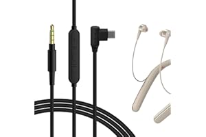 GEEKRIA QuickFit Audio Kabel Kompatibel mit Sony WI-1000X, MDR-EX750BT, JVC HA-FD70BT Sport Earphones Kopfhörer, Micro-USB-Ersatz-Stereokabel mit Inline-Mikrofon (1,2 m)