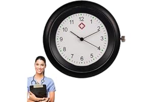Dubbulon Stethoscope Clip-On Watch, Unisex-Adults, Healthcare Professionals, Students, Waterproof, Precise Quartz Movement, Stethoscope Clip-On Design
