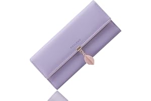 Roulens Portfel damski, portmonetka ze skóry syntetycznej z blokadą RFID, portfel na zatrzaski w kształcie liścia, A/jasnofioletowy-l, Grande, A/jasnofioletowy-L