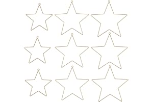 FADCAER 9Pcs 3 Größen (30/20/10cm) Stern Kranz Rahmen - Hängende Metall Sterne Ring zum Basteln, Draht Rahmen DIY Handwerk Reifen, Traumfänger Makramee Ring, Urlaub Kranz, Weihnachten