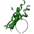 Swirl Loop Sinamay Headband Fascinator For Women Wedding Ascot Races [Green]