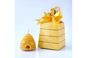 RHOOSE POINT REMEDIES Beehive Beeswax Candle Bee Gifts - Our Pure Beeswax Comes from Bees That Have organically fed on Forest, Wildflower & Gorse Blossom. Sourced from only The Most Natural Hives