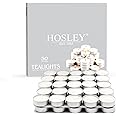 HOSLEY White Tealight Candles(Pack of 50) - Unscented Wax Tea Light Candles for Home Decor, Long-Lasting Smokeless & Dripless – 3 Hour Burn Time – Perfect for Party, Offices & Other Occasions