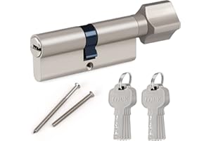 Hengsong Profil-Knaufzylinder ürzylinder Schließzylinder Zylinder 40/40 Metallsilber-Knaufzylinder inkl. 8 Schlüssel aus Zinklegierung