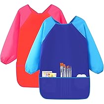 Tablier Enfant Manches Longues Imperméable – 3 Poches, Taille 90-140 Cm, Pour Peinture Et Cuisine - 7