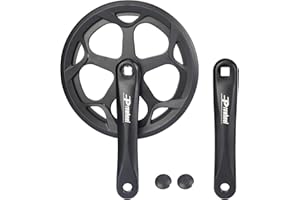 ZUKKA Prowheel Tourney - Guarnitura per bicicletta 48T/52T, braccio in lega di alluminio per Singel Speed 1/6/7/8 x 170 mm, bici da città