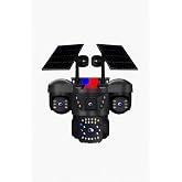 4 Lensli SIM+ E-SIM &Ccedil;alışan G&uuml;neş Enerjili Akıllı Kamera,IP66, 512GB SD Kart Destekli,40 Metreden Hareket Algılama Tek Sarjla