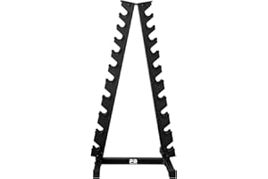 ‎PERFORMBETTER+ PERFORMBETTER+ PB Strong Professioneller Hantelständer, Hantelablage für Kurzhanteln, Kurzhantelpyramide für 10 Hantel Paare, Stabil und Platzsparend, Farbe: schwarz