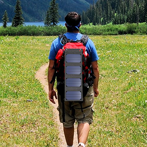 Suaoki 7W Solar LadegerÃ¤t Beweglicher Solar Panel LadegerÃ¤t Outdoor Charger fÃ¼r Andriod Smartphone Tablets Apple iPhone iPad usw.