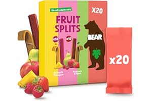 ‎BEAR BEAR Fruit Splits Mixbox | 100% natürliche Zutaten | ohne Zuckerzusatz | Snacks für Kinder & Erwachsene | 20 Beutel x 20g | 400g