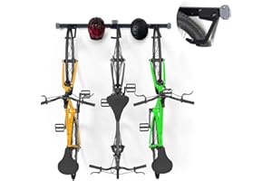 DITKOK Soporte de Pared para Bicicletas 3 Ganchos de Bicicleta y 2 Accesorios Ganchos Soporte Bicicleta Pared para Garaje Rack de Pared para Bicicletas casa Portabicicletas de Pared hasta 250 Libras
